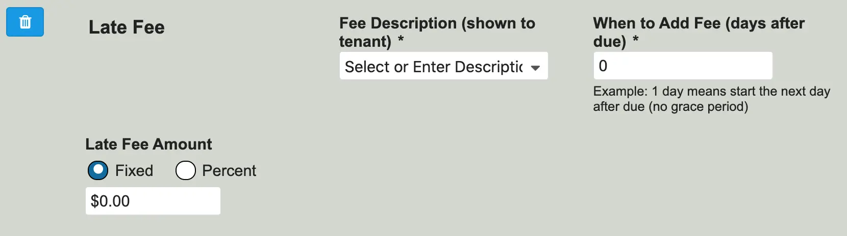 Collect Rent Online - Late Fee when paying rent late